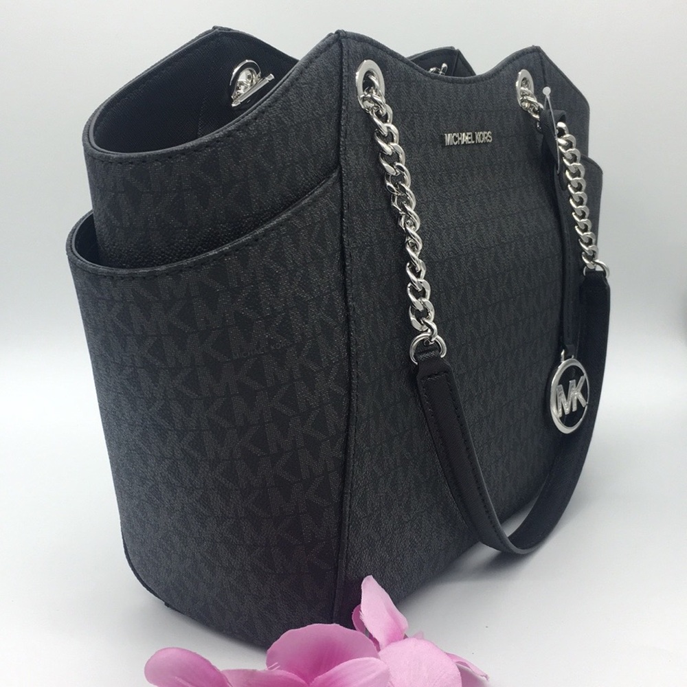 MICHAEL KORS LG CHAIN SHLDR TOTE BLACK - Picture 2 of 8